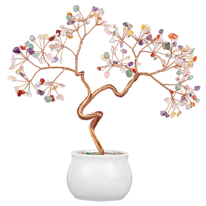 Creative Natural Crystal Tree with Ceramic Pot Decor