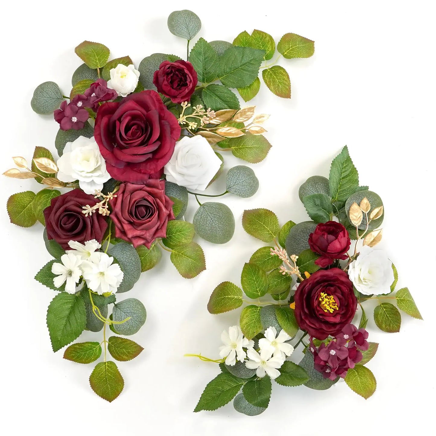 Dual Wine Red Floral Arch Kit for Events