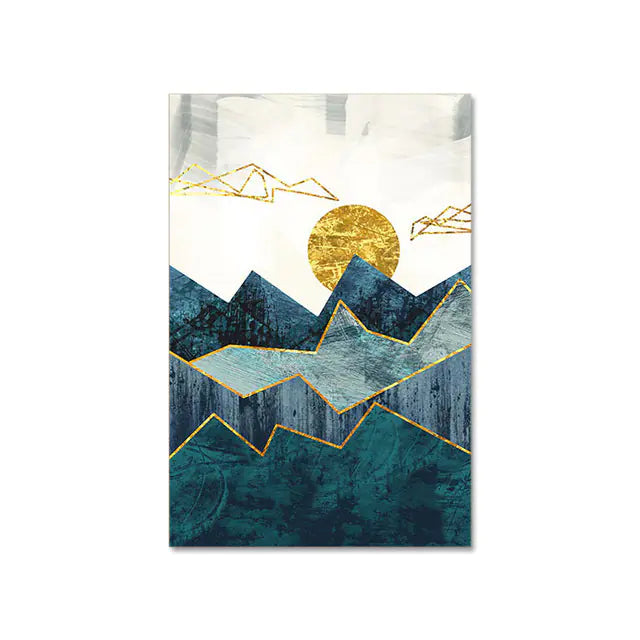 Modern Abstract Sun Art Print for Home Wall Decor