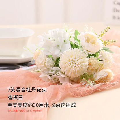 Custom Faux Peony Flower Bouquet for Home Decor