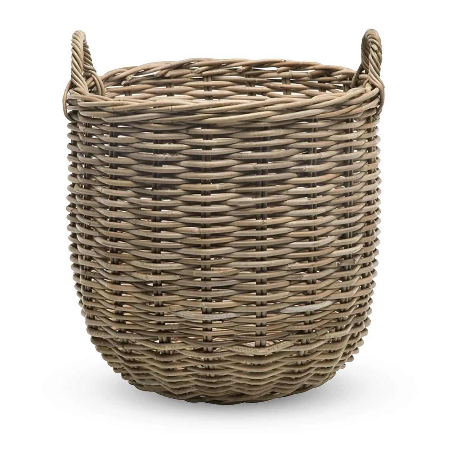 KOUBOO Rattan Kobo Round Storage Basket Handwoven Rattan Basket with Handles Organization & Home Decor for Storage Gray-Brown