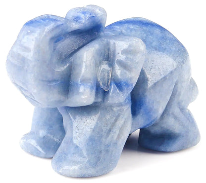 Blue Aventurine Crystals Elephant Decor Cute Desk Stones Polished Figurine Natural Gemstones Luck Decoration Home Room Office Pocket Hippie Decor Meditation Spiritual Gift for Women
