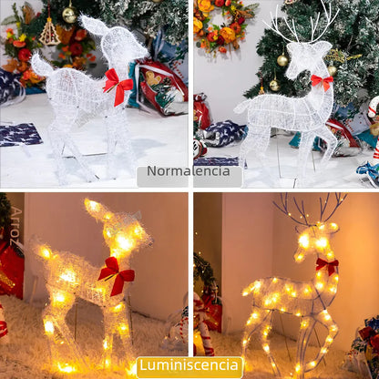 Deer Christmas Iron Art Decoration for Home (Set of 3)