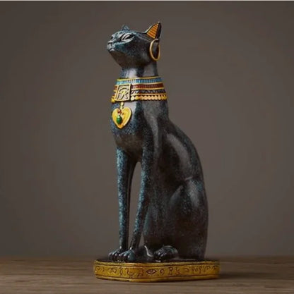 Cat Figurine, Resin Sculpture for Living Room Decor