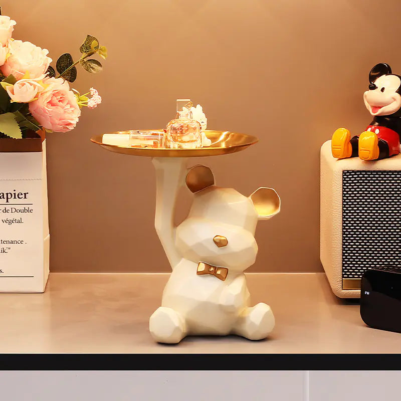 French Milk White Geometric Tray - Modern Home Decor