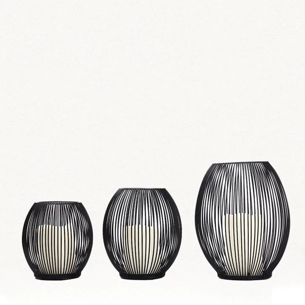 Mediterranean Iron Birdcage with LED Candle Decor