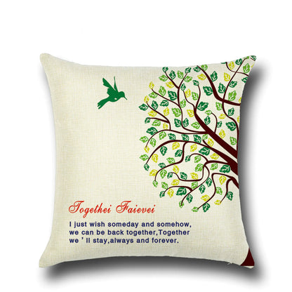Stylish Cartoon Floral Tree Pillowcase for Home Decor