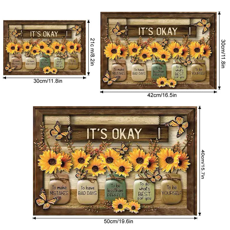 Sunflower Butterfly Canvas Wall Art for Home Decor