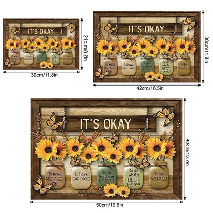 Sunflower Butterfly Canvas Wall Art for Home Decor