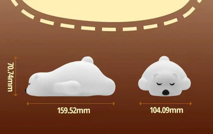 Amazon Bear Silicone Night Light - USB Rechargeable Colorful Decor