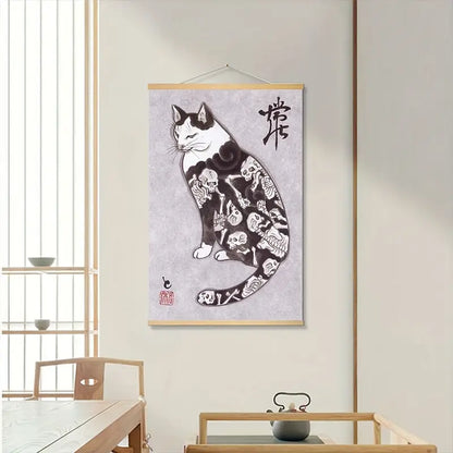 Cute Cat Canvas Wall Art for Home Decor (1pc)