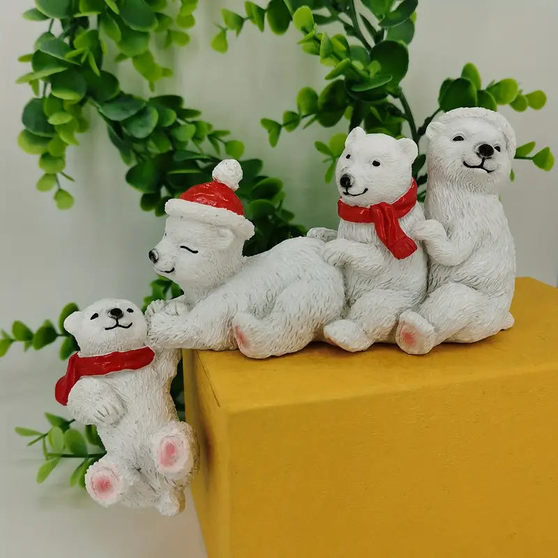 Cute Polar Bear Resin Statue for Home Decor