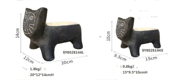 Abstract Cat Planter for Home Decor and Storage