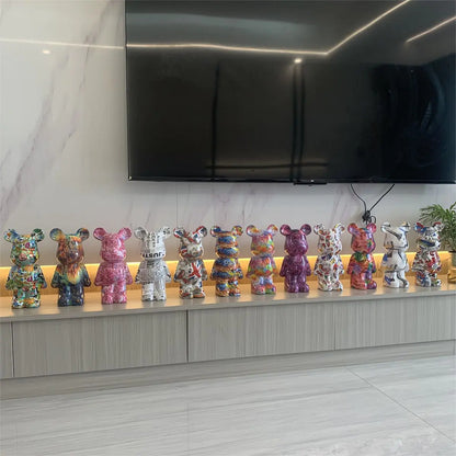 New Cute Heart Bear Figurine for Living Room Decor