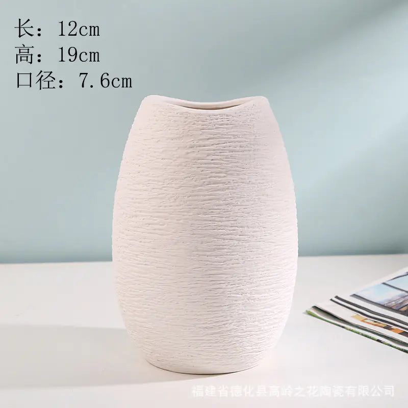Creative White Ceramic Vase for Home Decor (Nordic Style)