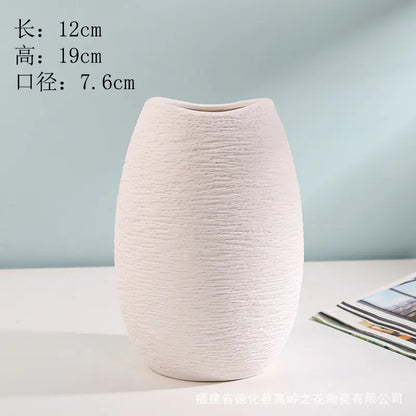 Creative White Ceramic Vase for Home Decor (Nordic Style)