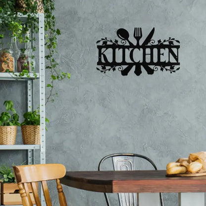 Rustic Metal Kitchen Wall Sign for Home Decor (1 Piece)
