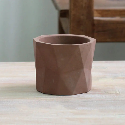 Diamond Pattern Cement Flower Pot for Modern Decor