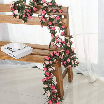 Artificial Rose Garland for Home and Garden Decor