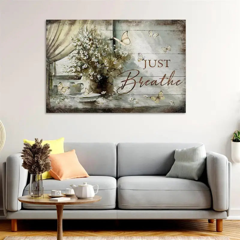 Canvas Poster of Floral Butterfly Art for Home Decor