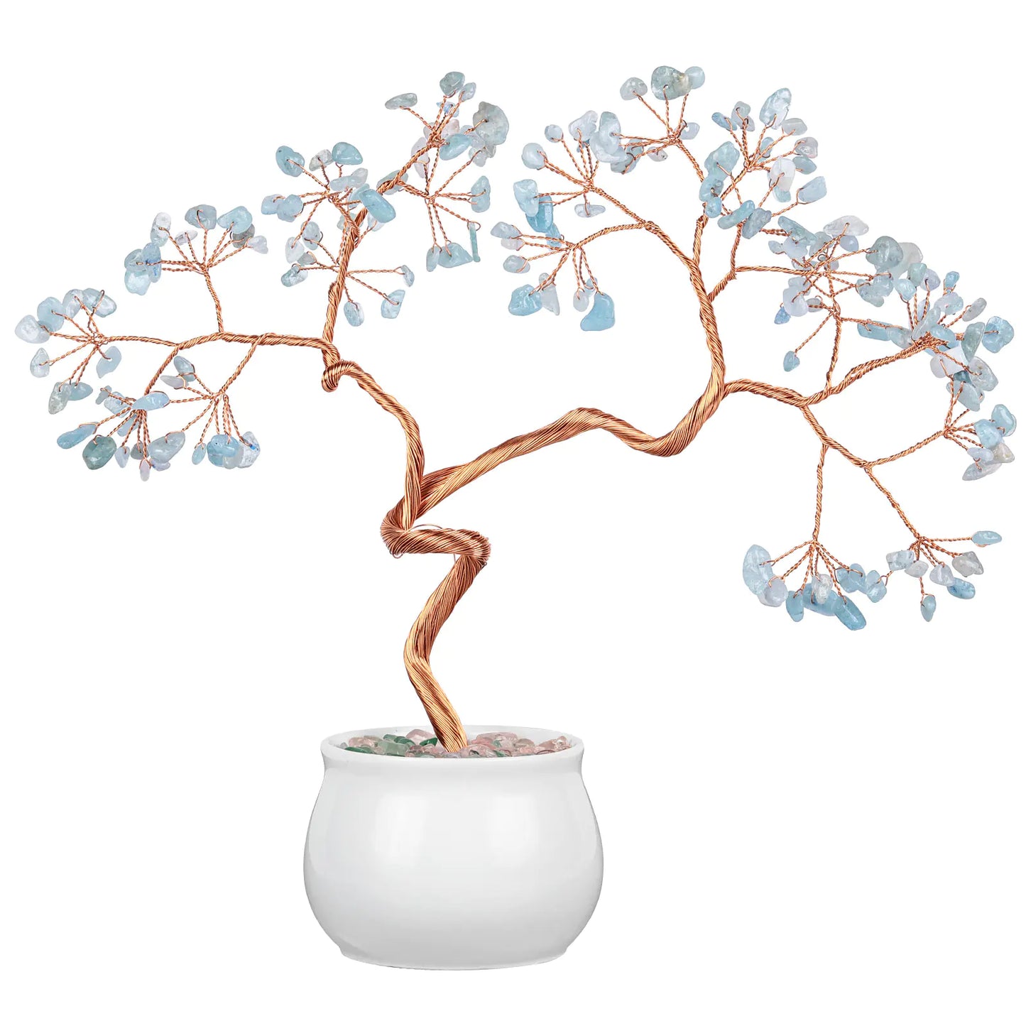Creative Natural Crystal Tree with Ceramic Pot Decor