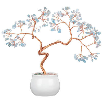 Creative Natural Crystal Tree with Ceramic Pot Decor