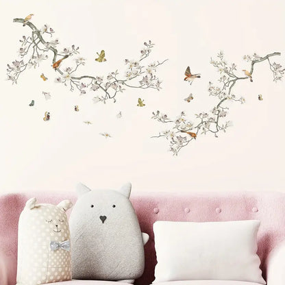Colorful Removable Wall Stickers - Birds & Flowers Decor