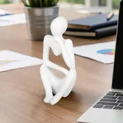 Resin Thinker Statue - Modern Sculpture for Home Office Decor