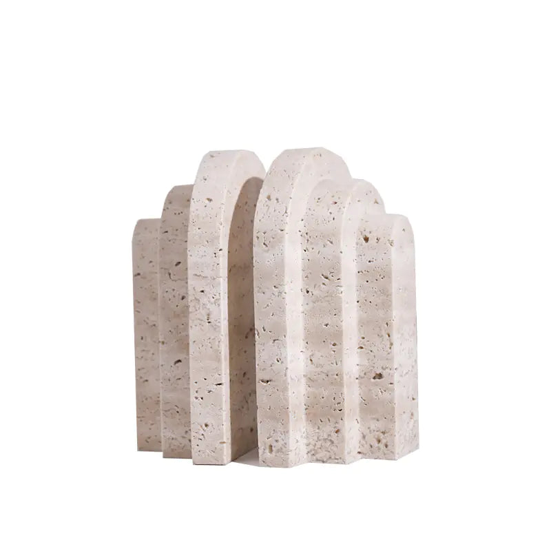 Nordic Style Natural Yellow Stone Bookends for Home Decor