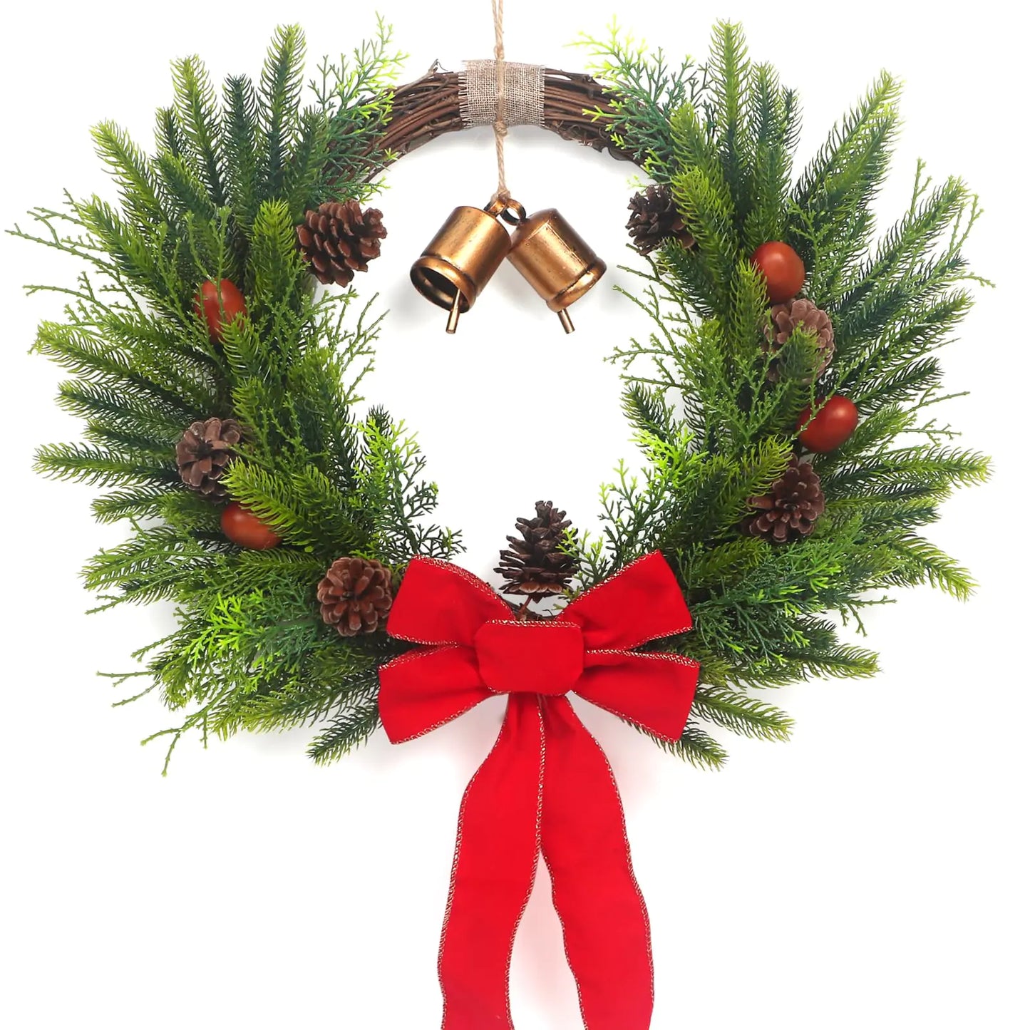 Christmas Wreaths for Front Door Beautiful Door Wreath with Bow Acorn Pinecone Decor for Christmas New Year Gift