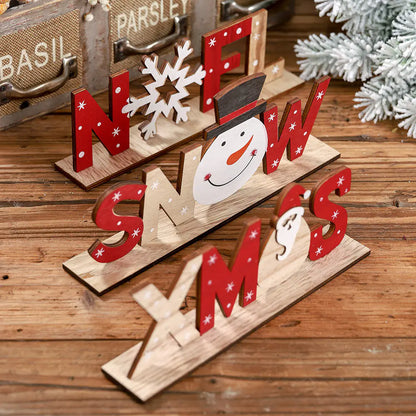 Wooden Christmas Letter Desktop Decor Item