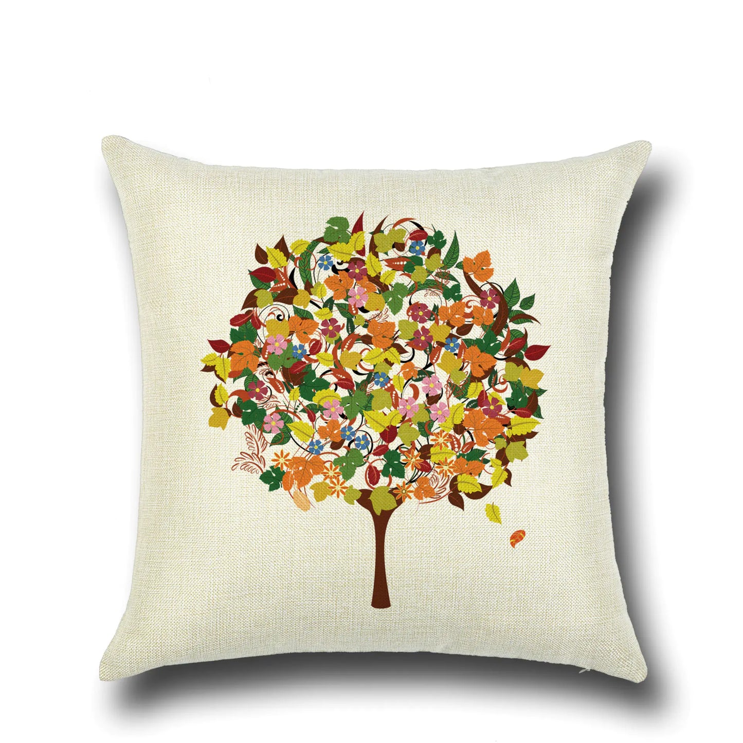 Stylish Cartoon Floral Tree Pillowcase for Home Decor