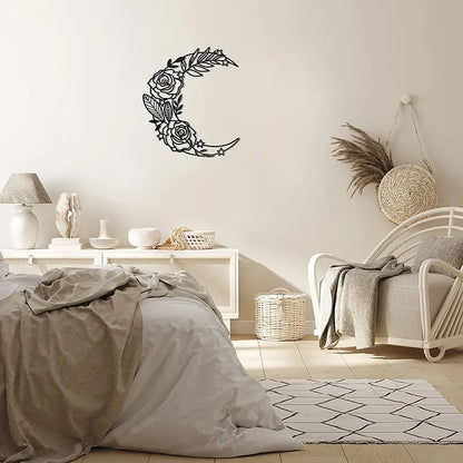 Boho Moon Phase Metal Wall Art for Home Decor