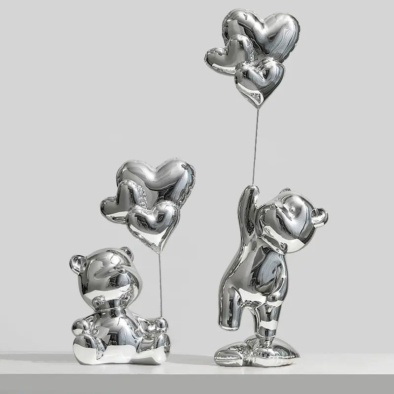 Luxury Electroplated Balloon Bear Decor for Home