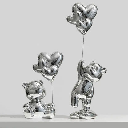 Luxury Electroplated Balloon Bear Decor for Home