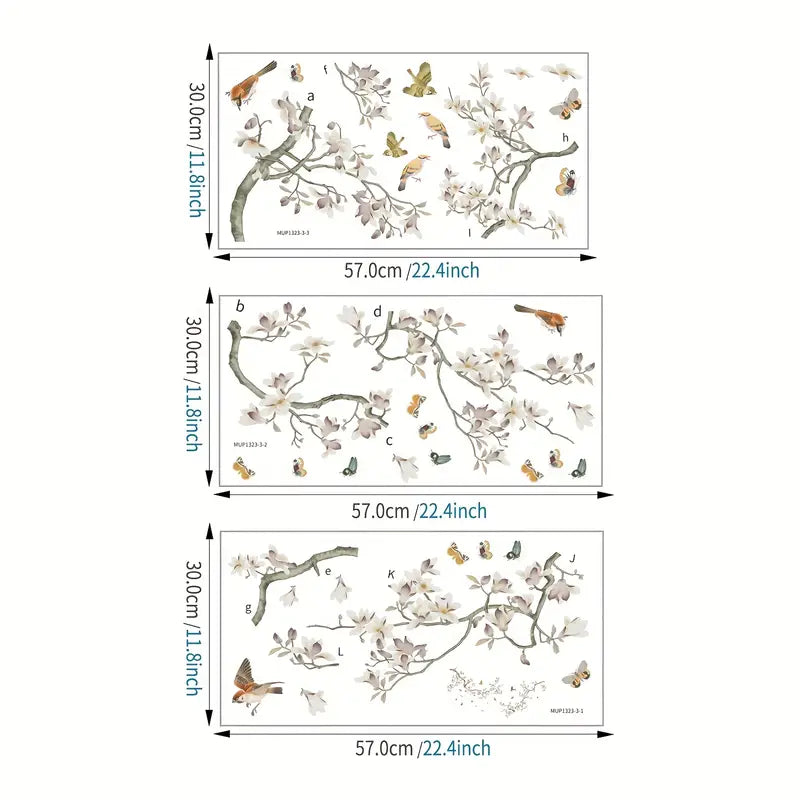 Colorful Removable Wall Stickers - Birds & Flowers Decor