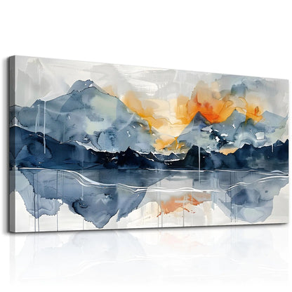 KELIYUAN Large Wall Decor For Bedroom Canvas Wall Art For Living Room Office Decoration Mountain Landscapes Wall Paintings Abstract Watercolour Wall Pictures Artwork Modern Home Decor Ready To Hang