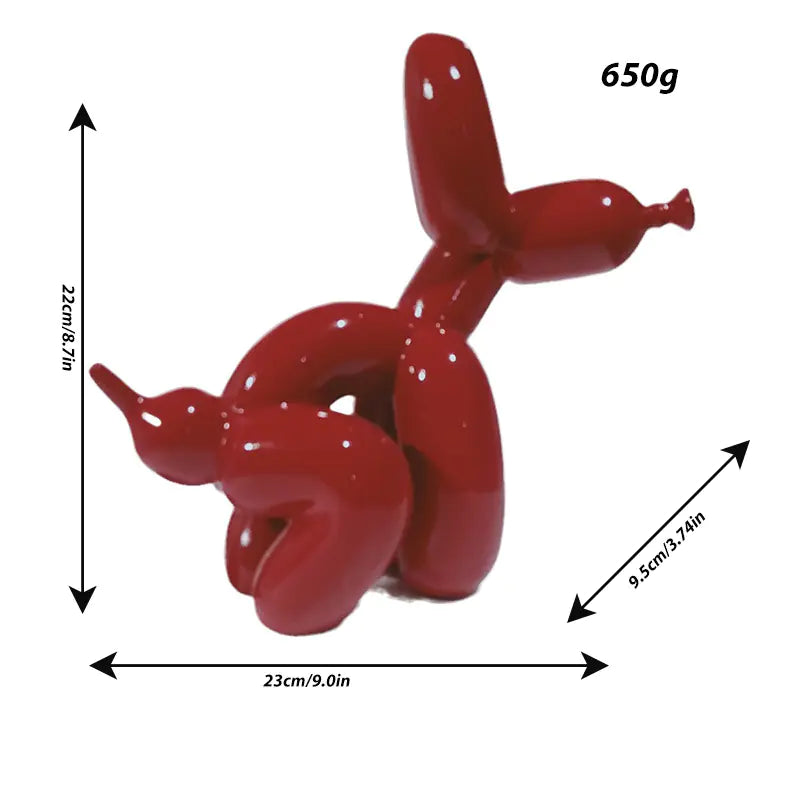 Cute Shiny Balloon Dog Sculpture Home Decor Art Piece