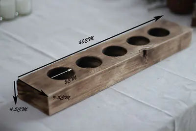 Artisanal Wood Candle Holder for Holiday Cheer