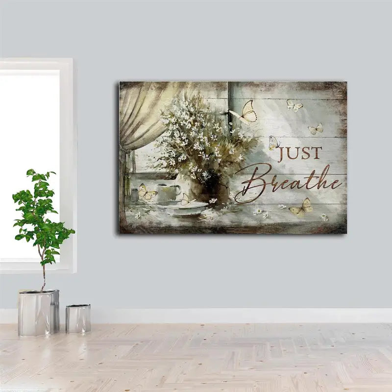 Canvas Poster of Floral Butterfly Art for Home Decor