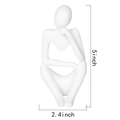 Resin Thinker Statue - Modern Sculpture for Home Office Decor