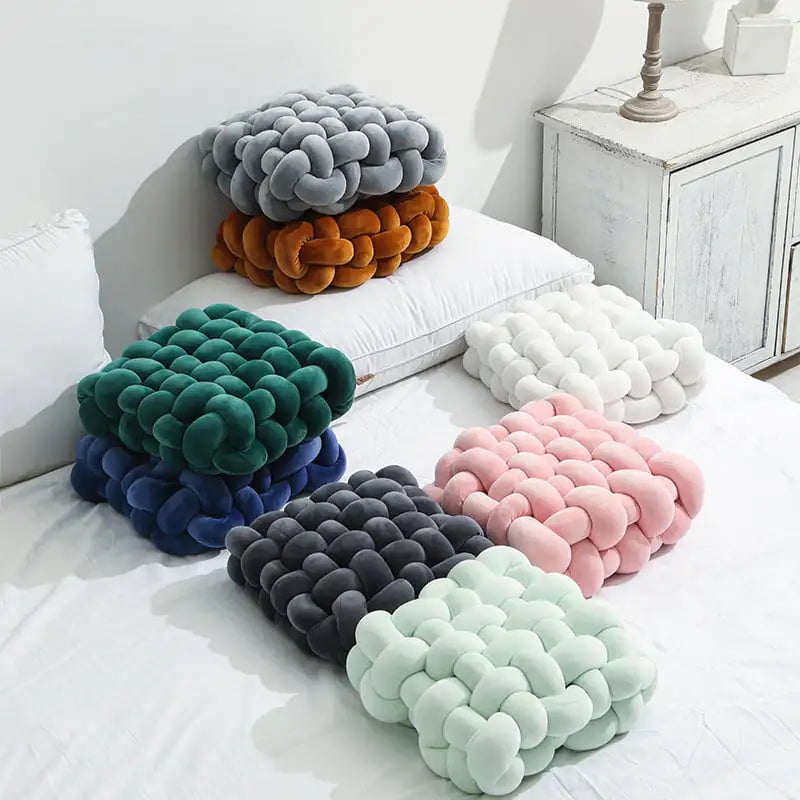 Woven Square Plush Cushion for Creative Home Decor
