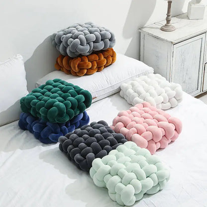 Woven Square Plush Cushion for Creative Home Decor