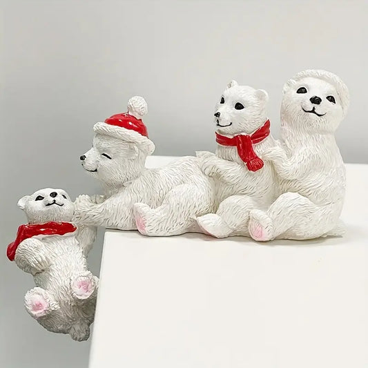 Cute Polar Bear Resin Statue for Home Decor
