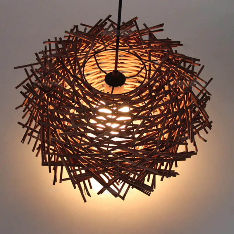 Southeast Asian Rattan Pendant Light