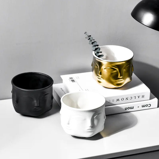 Nordic Creative Face Planter - Modern Ceramic Home Decor