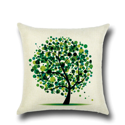 Stylish Cartoon Floral Tree Pillowcase for Home Decor