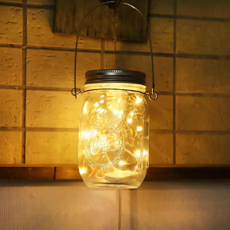 Solar Mason Jar Hanging Light for Garden, Balcony, and Home Decor