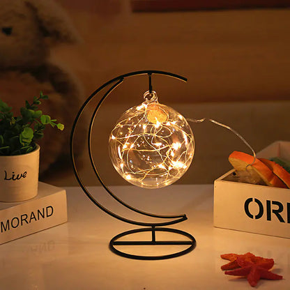 LED Wish Bottle with Glass Cork and Star Decor