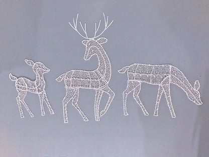 Deer Christmas Iron Art Decoration for Home (Set of 3)